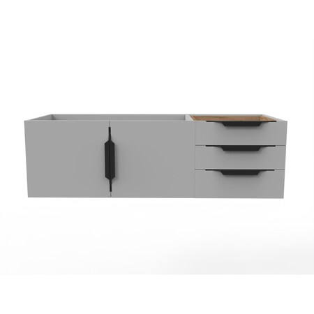 Castello Usa Alpine 48" Wall Mounted Gray Vanity Base with Black Handles CB-MC-48G-BL-VBO
